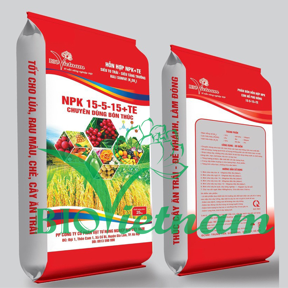 Hỗn Hợp NPK 15-5-15 + TE – Phân Bón Thúc Tốt Cho Cây Trồng